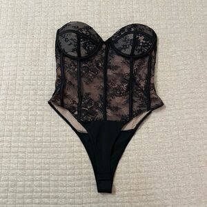 Woke Up In Paris Lace Bodysuit | Black | XS | NWT